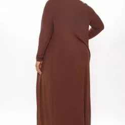 Fashion Nova Satisfied Ribbed Maxi Dress Set - Brown -Fashion Nova Dresses Shop 08 07 20Studio2 MA MJ 10 06 01 20 ST30001TD Brown 0556 PLUS WG