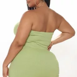 Fashion Nova Satisfied Ribbed Maxi Dress Set - Green -Fashion Nova Dresses Shop 08 07 20Studio2 MA MJ 10 14 40 21 ST30001TD Green 0582 PLUS WG