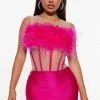 Fashion Nova Let's Party Feather Mini Dress - Hot Pink -Fashion Nova Dresses Shop 08 08 22Studio4 MS DJ 12 00 30 6 DND52172 HotPink 4283 SG