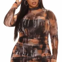 Fashion Nova Jocelyn Mesh Midi Dress - Black/combo -Fashion Nova Dresses Shop 08 09 21Studio1 ME TB 10 58 44 21 CD2428 Blackcombo 7751 PLUS KL