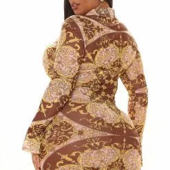 Fashion Nova Endless Rosé Mesh Mini Dress - Brown/combo -Fashion Nova Dresses Shop 08 09 21Studio1 ME TB 11 39 18 34 YK5089D2 Browncombo 7878 PLUS EH