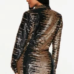 Fashion Nova Starry Night Mini Blazer Dress - Black/Gold -Fashion Nova Dresses Shop 08 09 22Studio4 ME AC 15 13 07 48 ZJ70015FN BlackGold 5489 JB