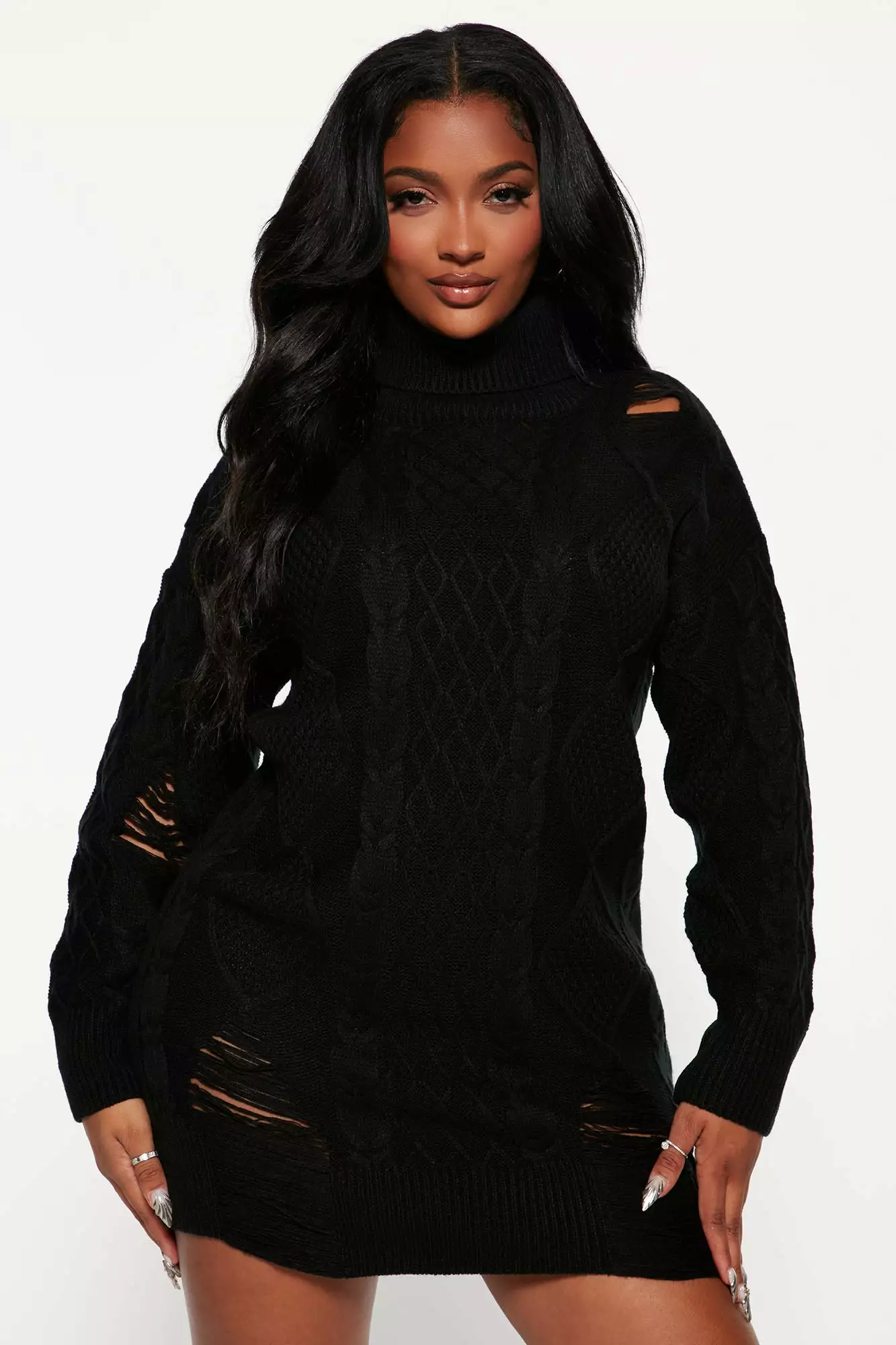 Fashion Nova Chilly Days Sweater Mini Dress - Black 3 Fashion Nova Chilly Days Sweater Mini Dress - Black