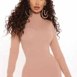 Fashion Nova Taryn Sweater Midi Dress - Mocha -Fashion Nova Dresses Shop 08 10 20Studio2 RM SD 11 13 57 11 D11051FN Mocha 13422 EH