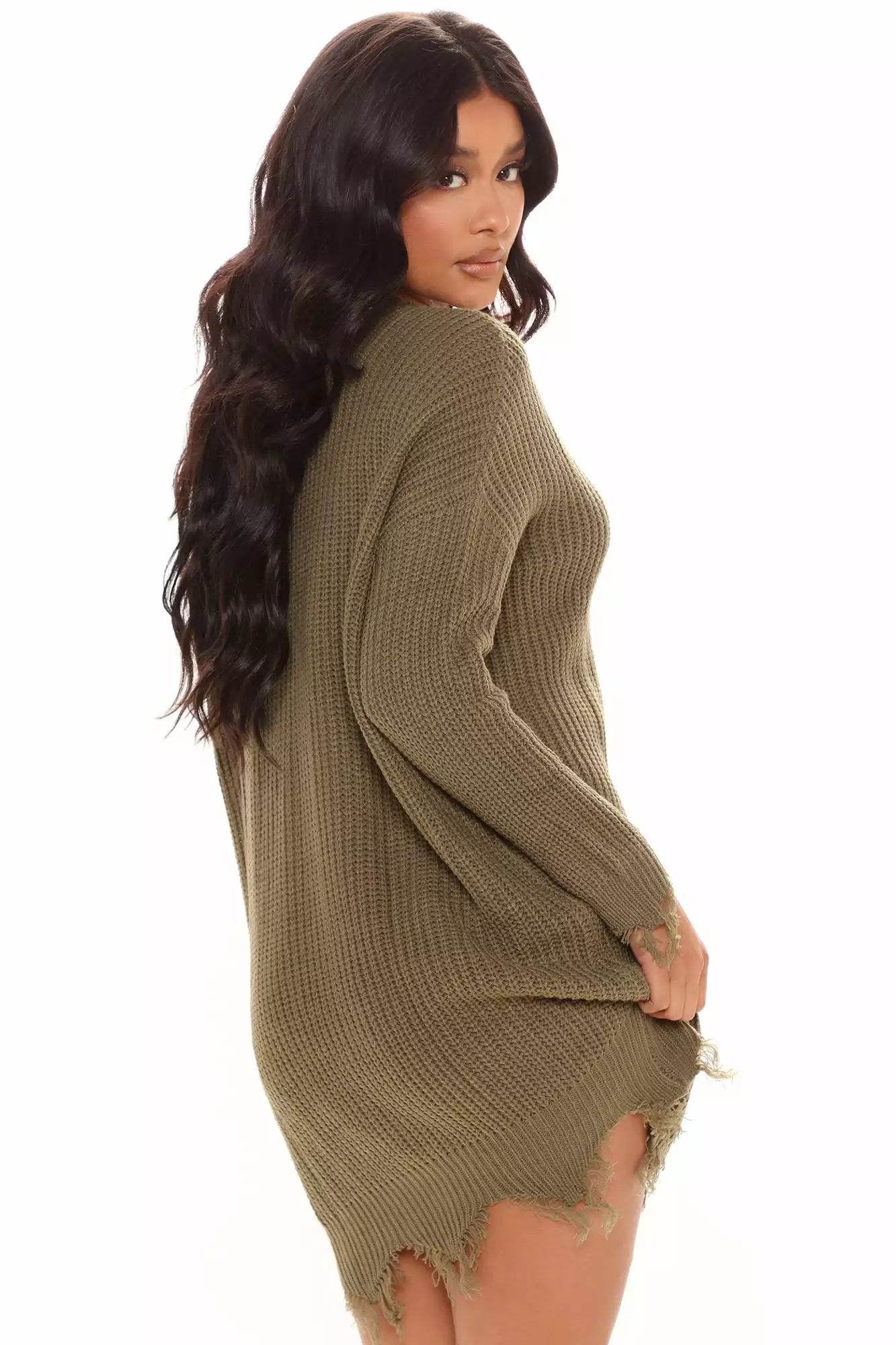 Fashion Nova Sarabeth Sweater Mini Dress - Olive 11 Fashion Nova Sarabeth Sweater Mini Dress - Olive - Image 9