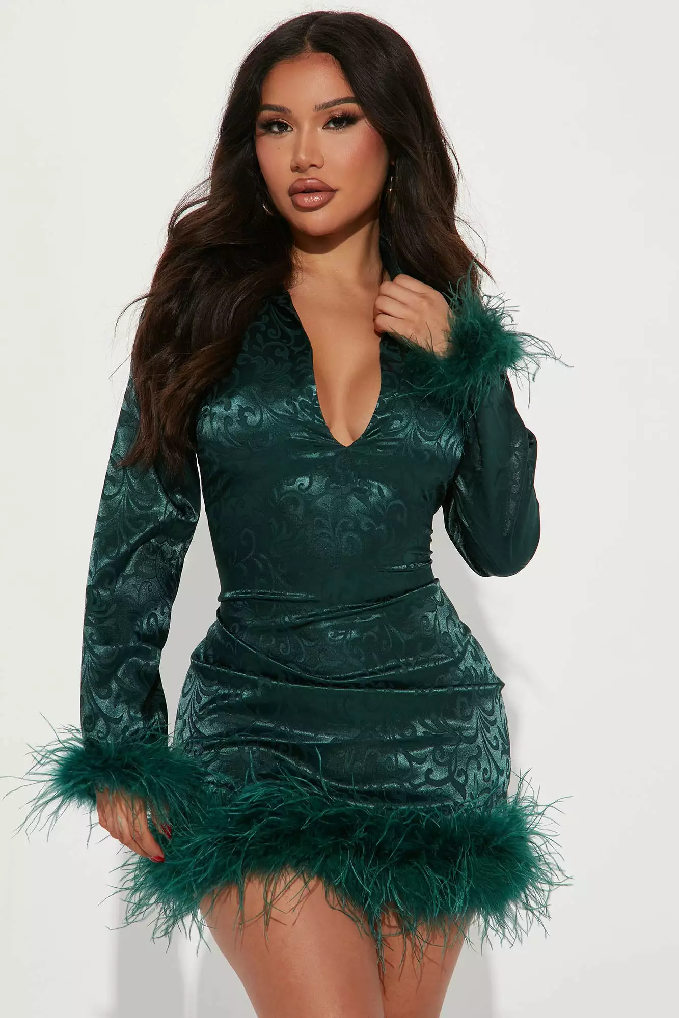 Fashion Nova Extra Affairs Satin Mini Dress - Hunter 3 Fashion Nova Extra Affairs Satin Mini Dress - Hunter