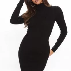Fashion Nova Taryn Sweater Midi Dress - Black -Fashion Nova Dresses Shop 08 11 20Studio1 RM ON 10 43 07 25 D11051FN Black 4315 JK