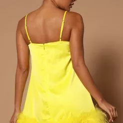 Fashion Nova Lilah Feather Trim Square Neck Mini Dress - Yellow 7 Fashion Nova Lilah Feather Trim Square Neck Mini Dress - Yellow -Fashion Nova Dresses Shop 08 11 22Studio6 SN KP 10 20 29 8 B60977 Yellow 1285 KL