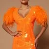 Fashion Nova Amina Sequin Feathered Mini Dress - Orange 2 Fashion Nova Amina Sequin Feathered Mini Dress - Orange -Fashion Nova Dresses Shop 08 11 22Studio6 SN KP 11 27 07 17 GW22X2082 Orange 1402 JB