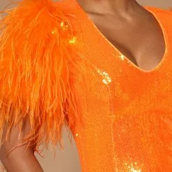 Fashion Nova Amina Sequin Feathered Mini Dress - Orange 8 Fashion Nova Amina Sequin Feathered Mini Dress - Orange -Fashion Nova Dresses Shop 08 11 22Studio6 SN KP 11 27 20 17 GW22X2082 Orange 1407 JB