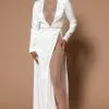 Fashion Nova Anabelle Embellished Maxi Dress - White
