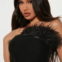 Fashion Nova Serena Bandage Feather Midi Dress - Black 11 Fashion Nova Serena Bandage Feather Midi Dress - Black -Fashion Nova Dresses Shop 08 12 22Studio2 MS KP 11 13 57 34 MD5890 Black 2544 KS