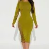 Fashion Nova Blair Midi Dress - Green