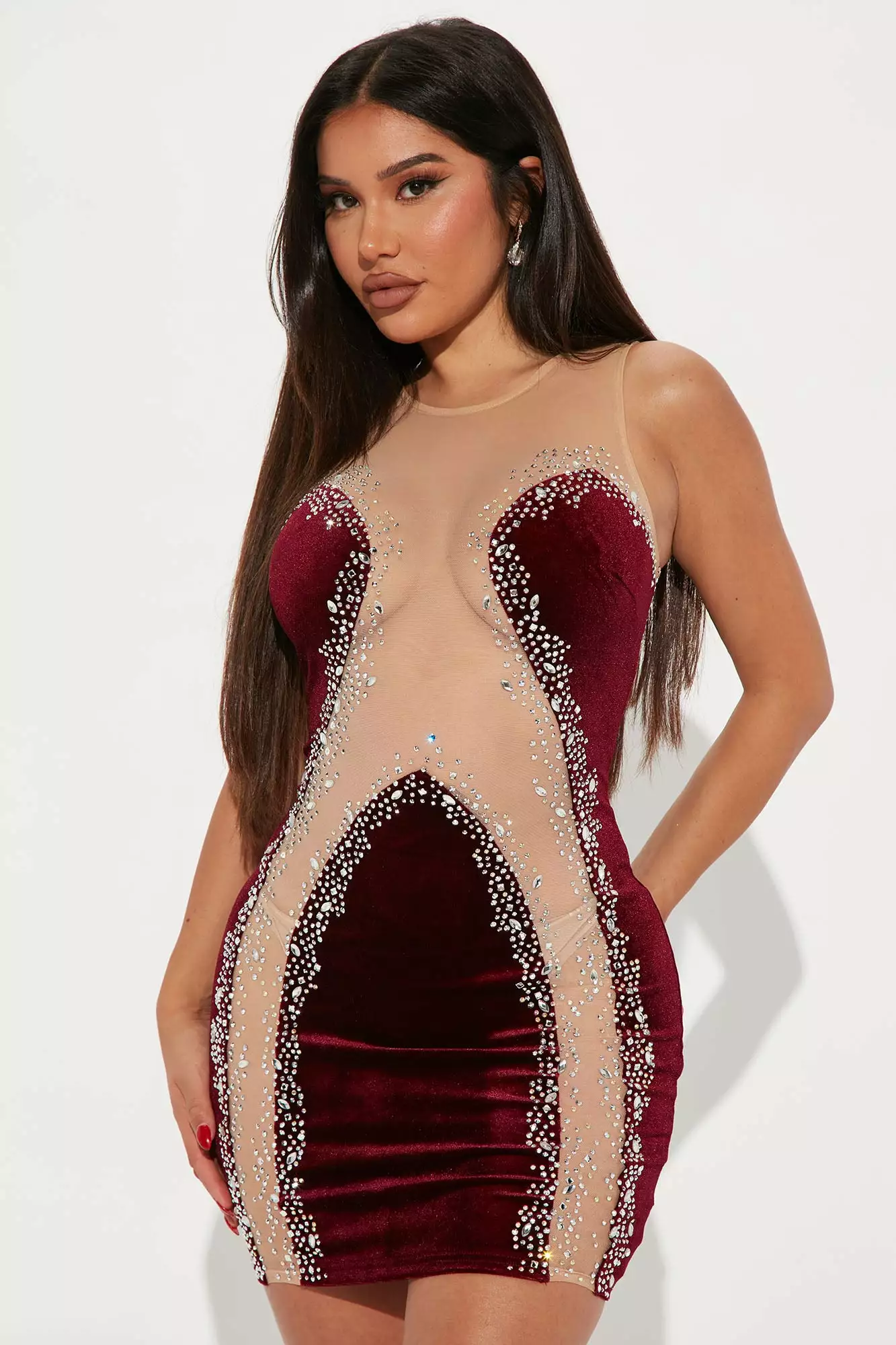 Fashion Nova Talk Of Town Velvet Mini Dress - Burgundy 3 Fashion Nova Talk Of Town Velvet Mini Dress - Burgundy