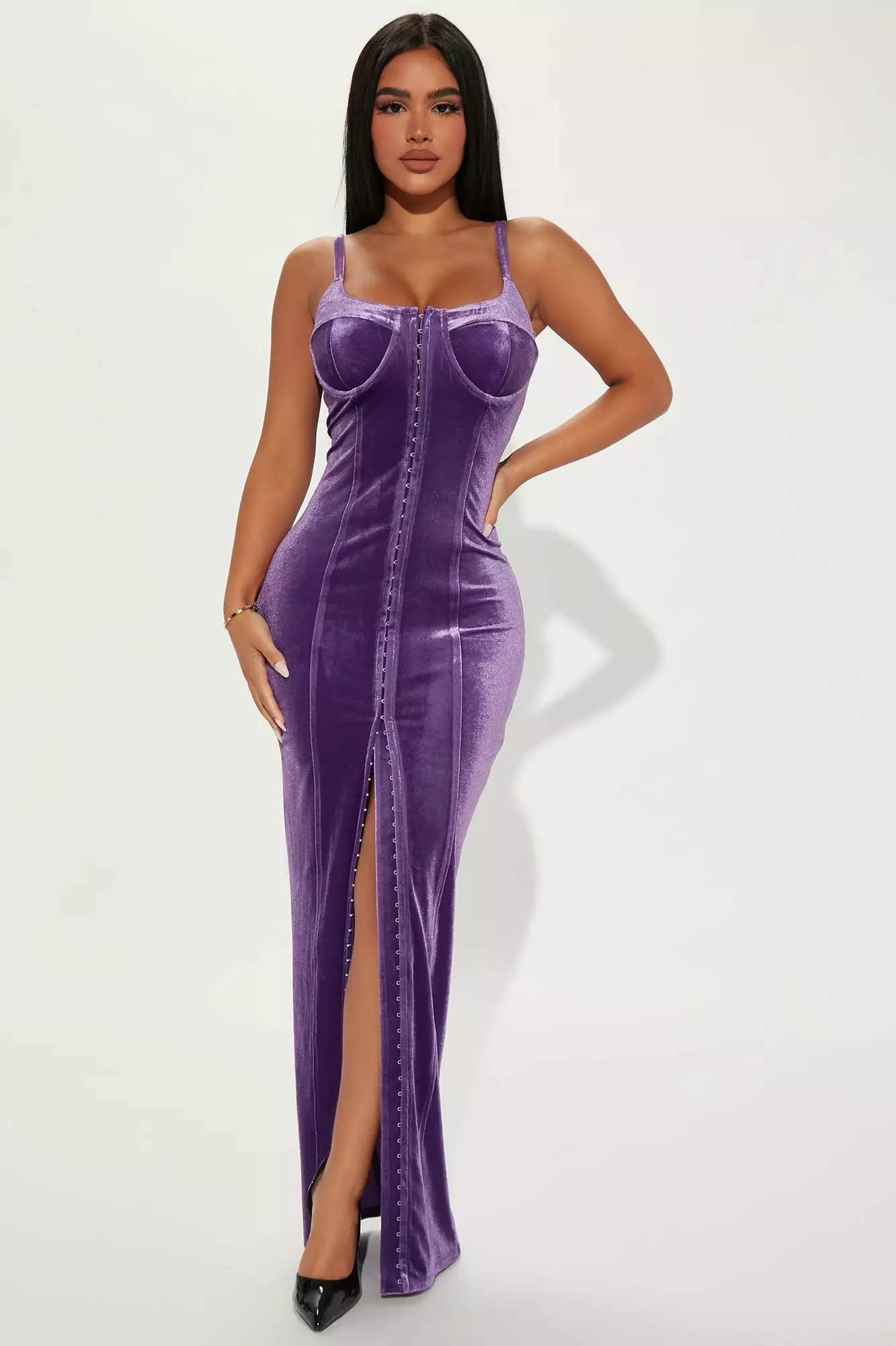 Fashion Nova Agnes Velvet Maxi Dress - Purple 3 Fashion Nova Agnes Velvet Maxi Dress - Purple