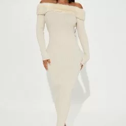 Fashion Nova Hot And Cold Maxi Dress - Beige