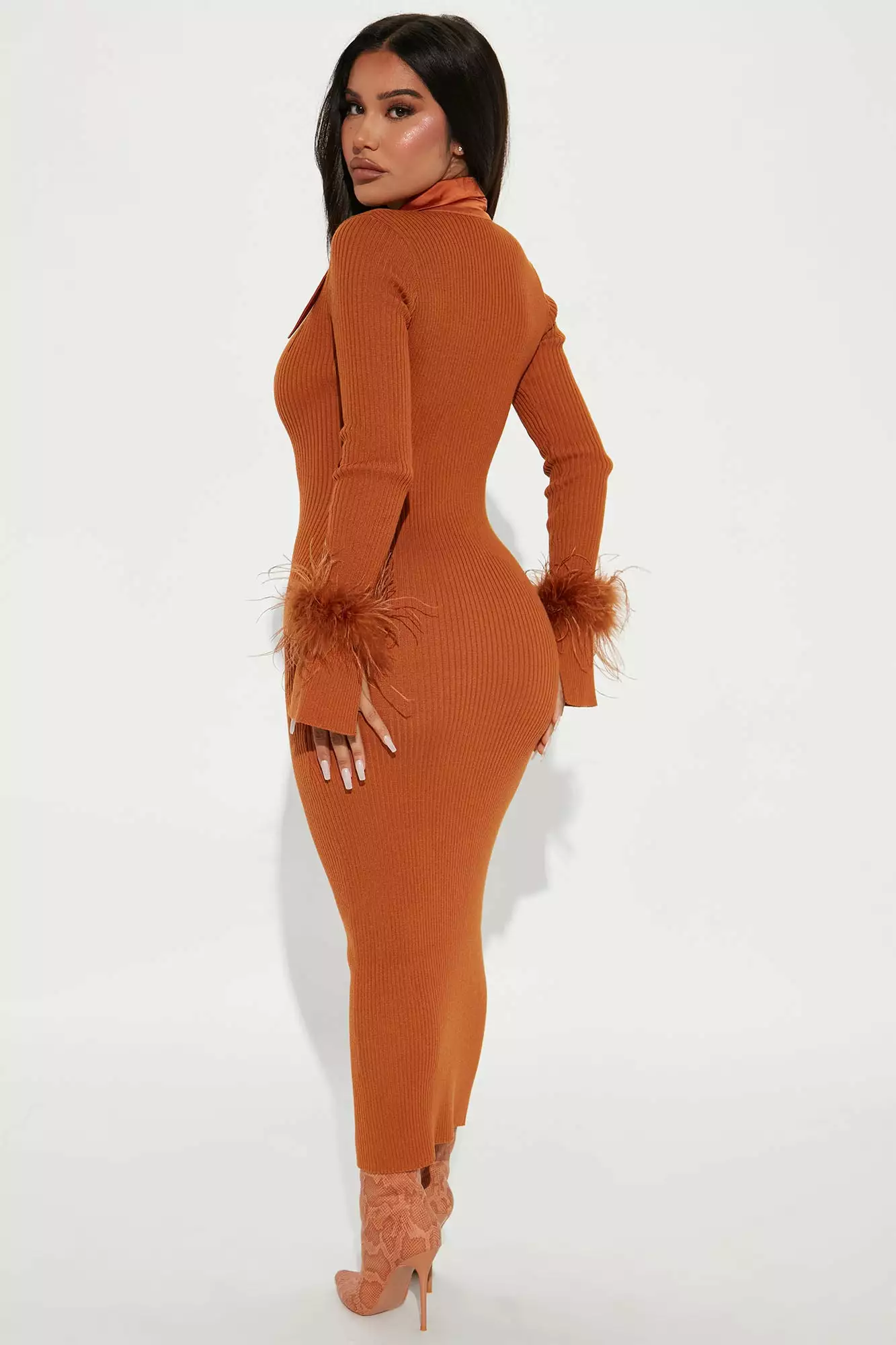 Fashion Nova Raelynn Sweater Midi Dress - Rust 5 Fashion Nova Raelynn Sweater Midi Dress - Rust - Image 3