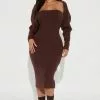 Fashion Nova Jet Set Sweater Dress Set - Brown -Fashion Nova Dresses Shop 08 16 22Studio2 MS 11 31 05 22 ELJ5513FNS Brown 3639 KS