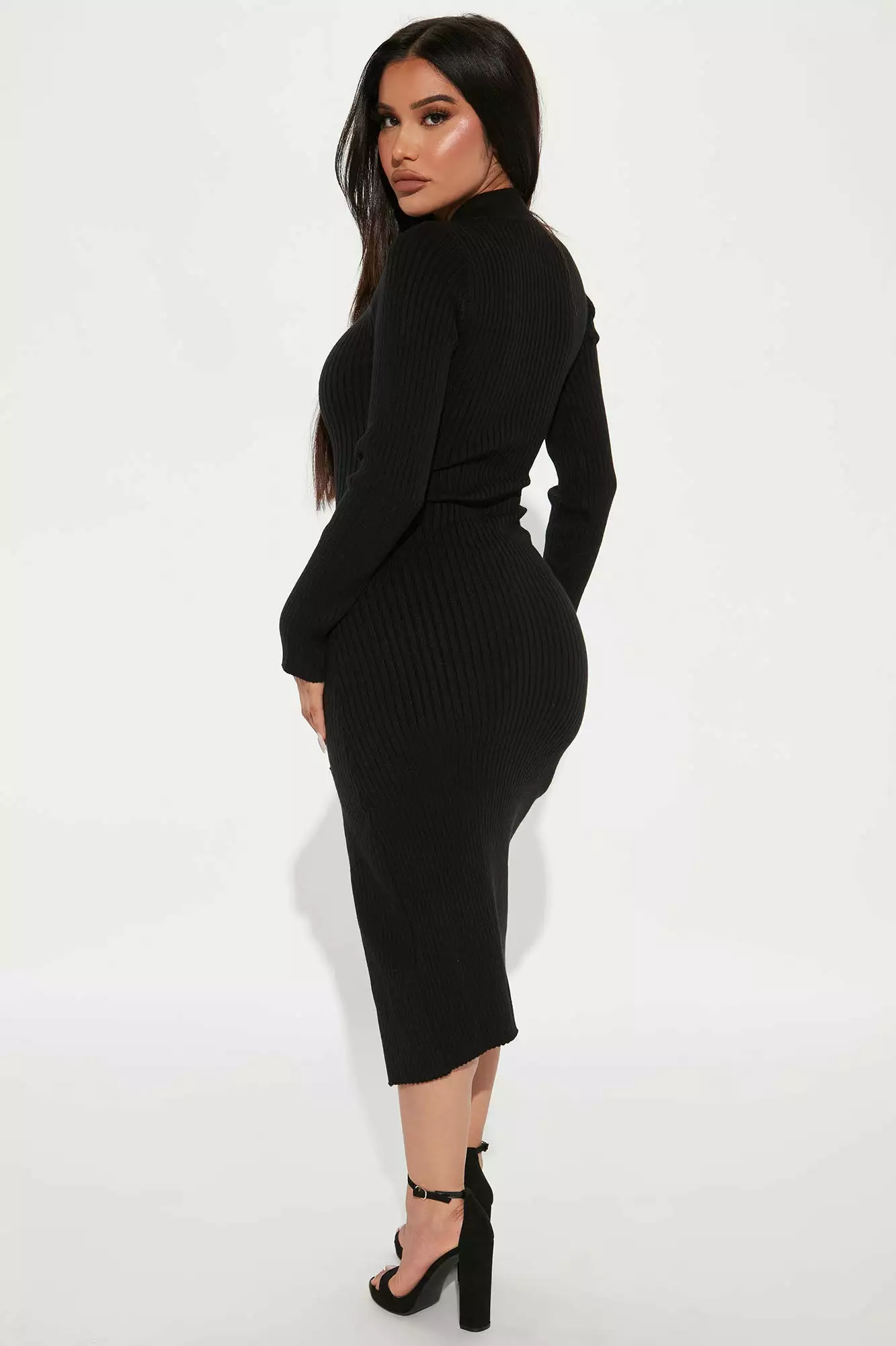 Fashion Nova Adina Sweater Midi Dress - Black 5 Fashion Nova Adina Sweater Midi Dress - Black - Image 3