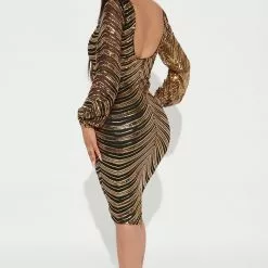 Fashion Nova Moonlight Sequin Midi Dress - Gold -Fashion Nova Dresses Shop 08 16 22Studio2 MS 13 59 44 39 2004FN Gold 3888 KS
