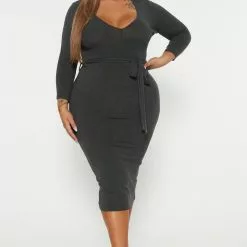Fashion Nova In The Long Run Midi Dress - Charcoal 11 Fashion Nova In The Long Run Midi Dress - Charcoal -Fashion Nova Dresses Shop 08 16 22Studio4 DD AC 15 48 36 65 RD62330 Charcoal P 2203 PLUS WG