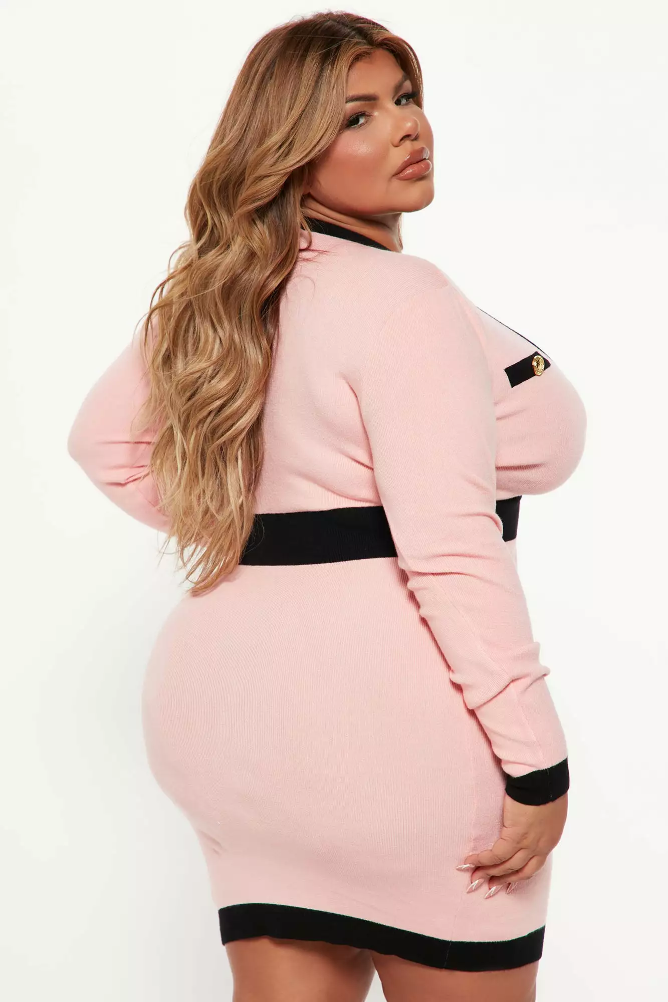 Fashion Nova After Hours Sweater Mini Dress - Pink - Image 6