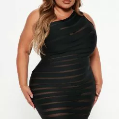 Fashion Nova Mesh Me Up Bandage Midi Dress - Black -Fashion Nova Dresses Shop 08 16 22Studio6 SN KP 15 35 18 57 SD384122FN Black 9098 PLUS EH