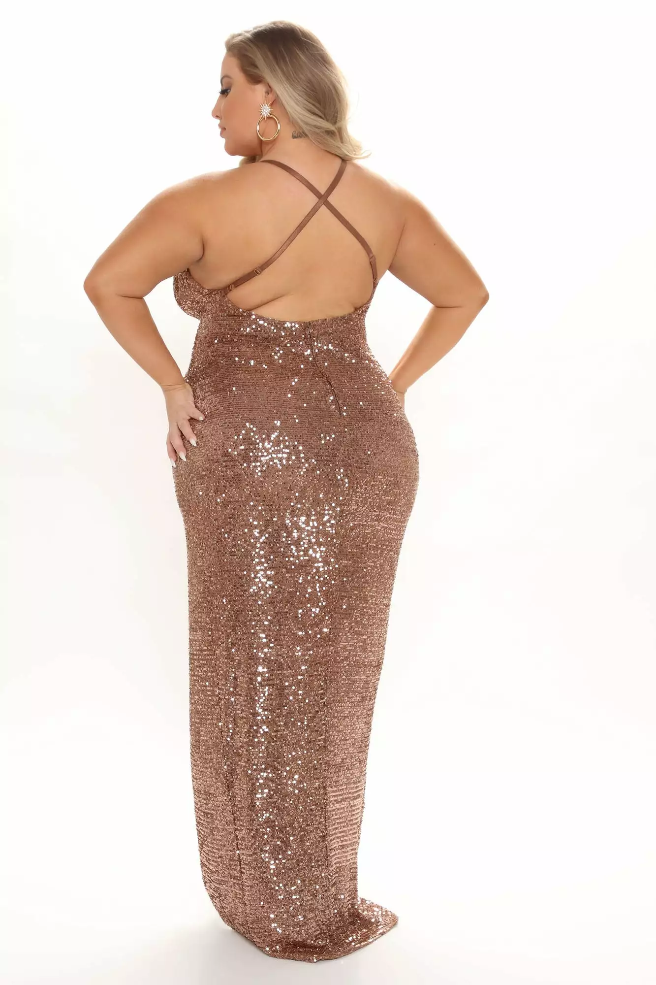Fashion Nova Champagne Taste Sequin Maxi Dress - Mocha 10 Fashion Nova Champagne Taste Sequin Maxi Dress - Mocha - Image 8