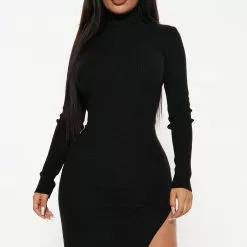 Fashion Nova One Chance Sweater Midi Dress - Black -Fashion Nova Dresses Shop 08 17 22Studio3 MS AC 11 48 22 16 HF22F767 Black 0580 PB