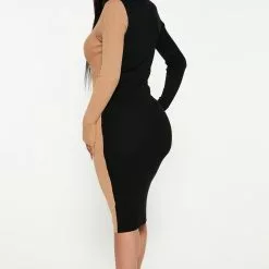 Fashion Nova Hard To Forget Colorblock Midi Dress - Black/combo -Fashion Nova Dresses Shop 08 17 22Studio3 MS AC 14 18 58 26 J3H0441S Blackcombo 0706 PB