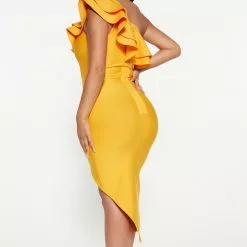 Fashion Nova Perfect Match Bandage Midi Dress - Mustard -Fashion Nova Dresses Shop 08 17 22Studio3 MS AC 15 13 35 39 AR1397DFN Mustard 0870 KS