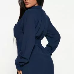 Fashion Nova Rewind Time Shirt Dress - Navy -Fashion Nova Dresses Shop 08 17 22Studio3 MS AC 15 16 00 40 FE22G256 Navy 0878 KS