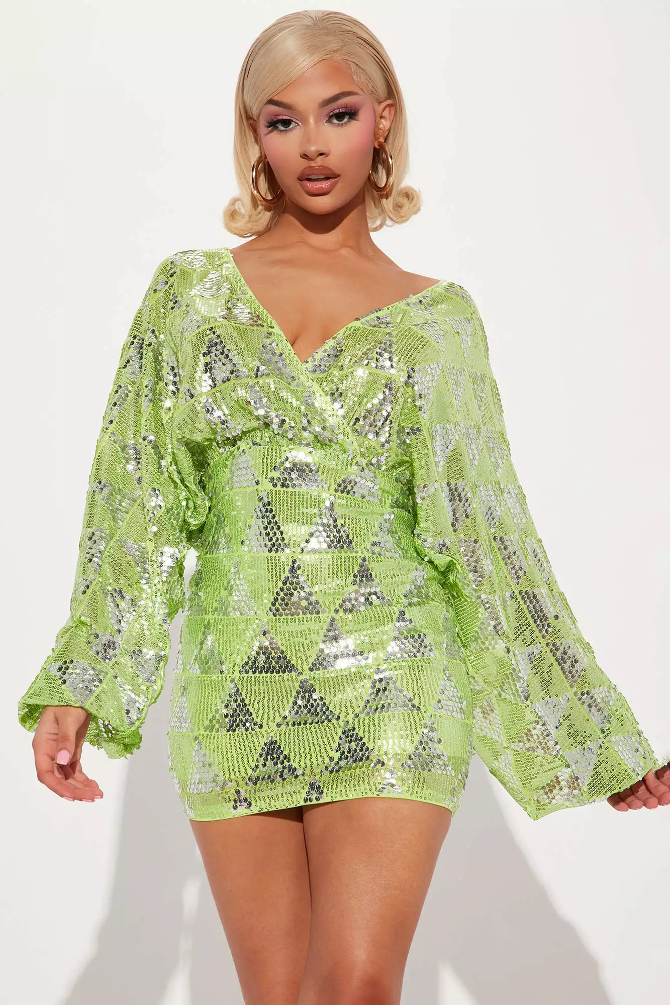 Fashion Nova Midnight Party Sequin Mini Dress - Lime 3 Fashion Nova Midnight Party Sequin Mini Dress - Lime