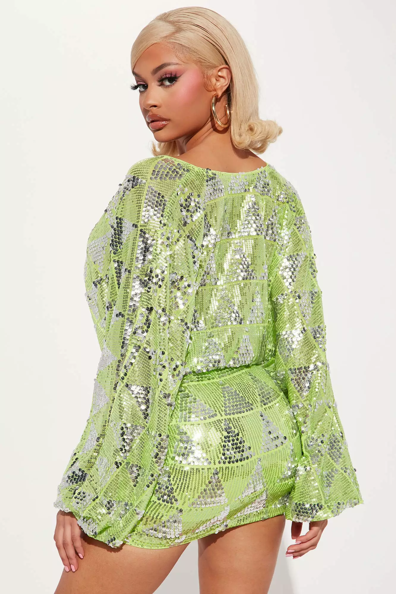 Fashion Nova Midnight Party Sequin Mini Dress - Lime 5 Fashion Nova Midnight Party Sequin Mini Dress - Lime - Image 3