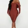 Fashion Nova Bandage Midi Dress - Rust -Fashion Nova Dresses Shop 08 19 22Studio4 RT DJ 14 52 29 36 D2493 Rust 26449 PB
