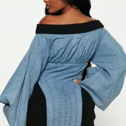 Fashion Nova Stassie Denim Mini Dress - Medium Wash -Fashion Nova Dresses Shop 08 19 22Studio4 RT DJ 15 24 55 45 D2497FN MediumWash 26458 PB