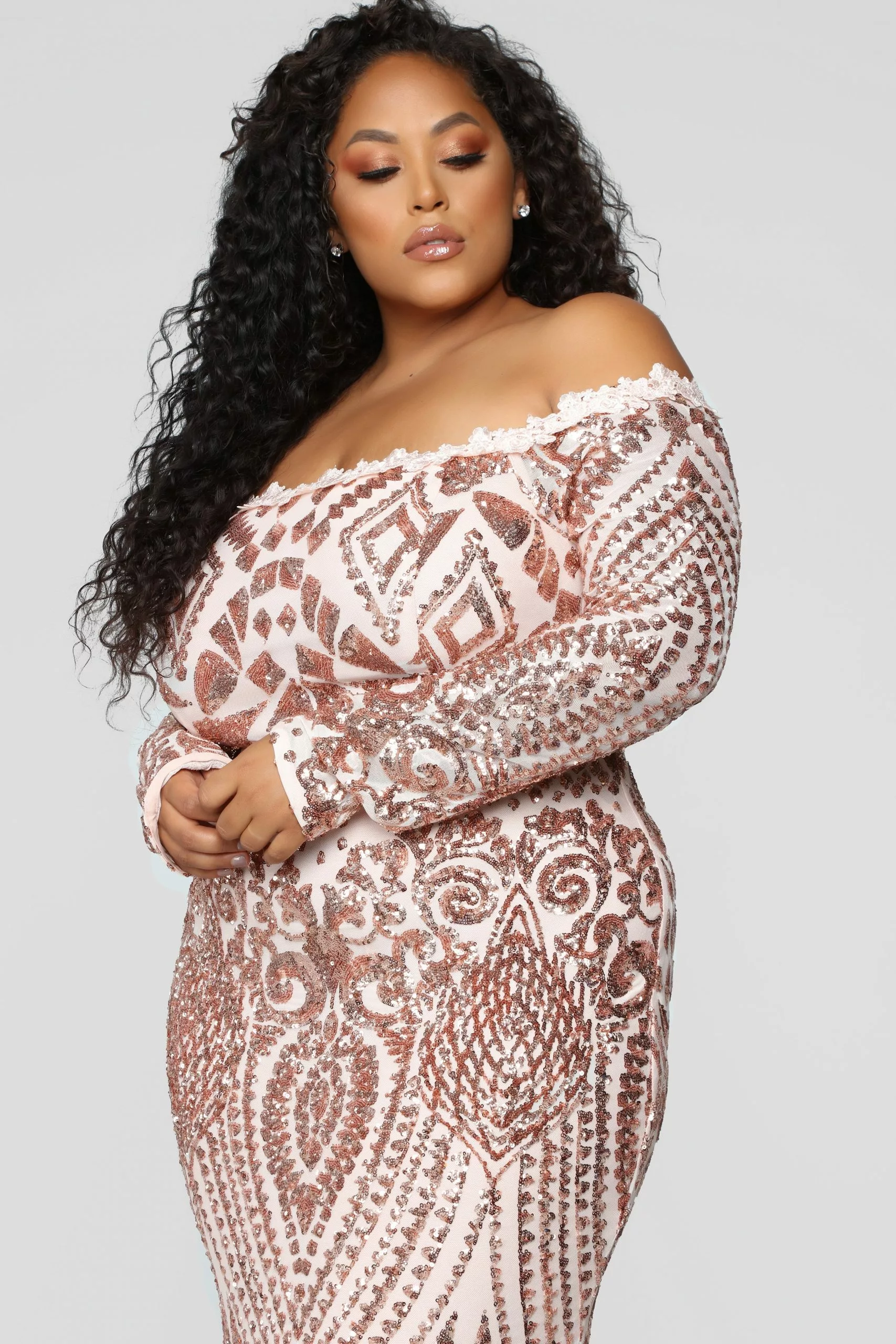 Fashion Nova Chloe RoseGold Sequin Dress - RoseGold 9 Fashion Nova Chloe RoseGold Sequin Dress - RoseGold - Image 7