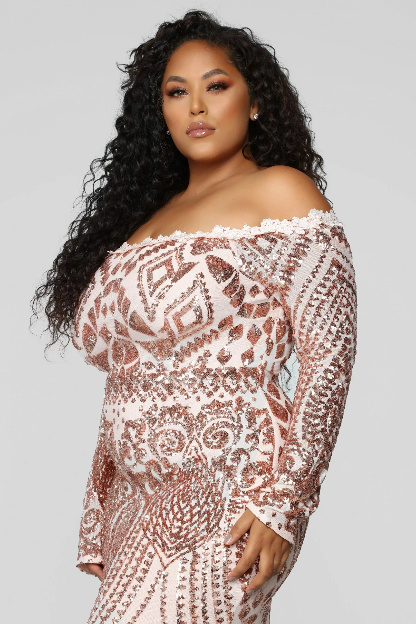 Fashion Nova Chloe RoseGold Sequin Dress - RoseGold 11 Fashion Nova Chloe RoseGold Sequin Dress - RoseGold - Image 9