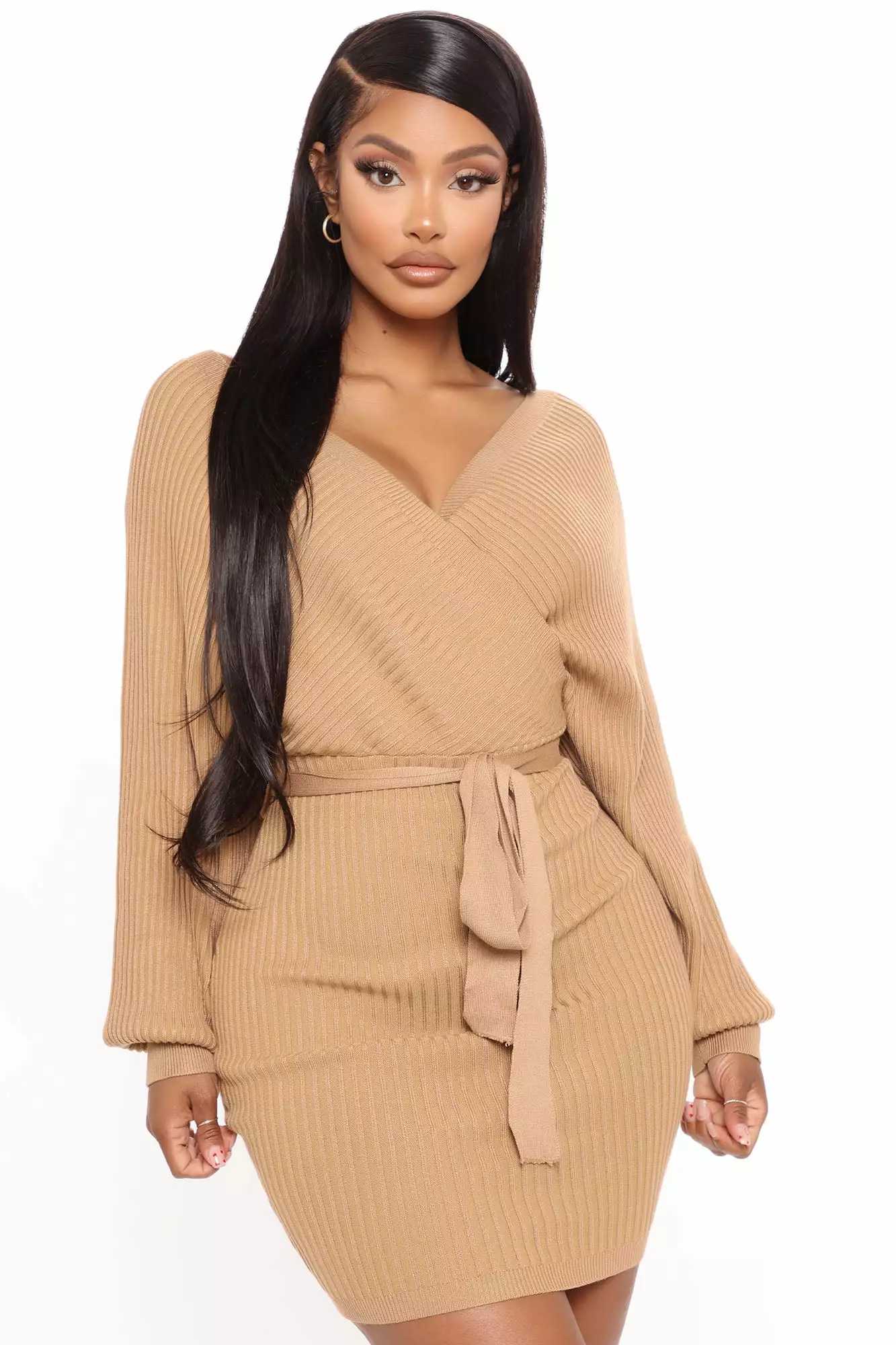 Fashion Nova Just Between Us Sweater Dress - Camel 4 Fashion Nova Just Between Us Sweater Dress - Camel - Image 2