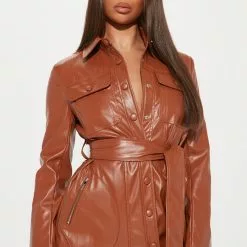 Fashion Nova Americana Faux Leather Maxi Dress - Camel -Fashion Nova Dresses Shop 08 22 22Studio2 RT RL 11 29 40 29 MO8105 Camel 5537 SG