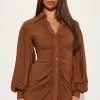 Fashion Nova Maribella Shirt Dress - Brown -Fashion Nova Dresses Shop 08 22 22Studio2 RT RL 13 45 16 38 HF22F958 Brown 5613 PB