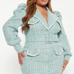 Fashion Nova Boss Woman Tweed Mini Dress - Mint 17 Fashion Nova Boss Woman Tweed Mini Dress - Mint -Fashion Nova Dresses Shop 08 22 22Studio4 DD DJ 10 57 09 11 SD375822FN Mint 4258 PLUS JB