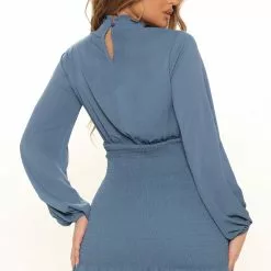 Fashion Nova Kisses Smocked Mini Dress - Teal -Fashion Nova Dresses Shop 08 23 21Studio2 CE KP 10 01 03 4 HF22A926 Teal 13936 EH