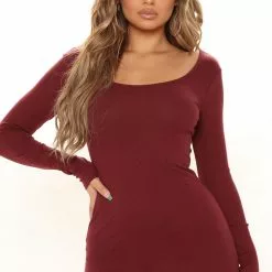 Fashion Nova Helena Ribbed Maxi Dress - Wine -Fashion Nova Dresses Shop 08 23 21Studio2 CE KP 10 09 04 6 RD42619L Wine 13951 EH