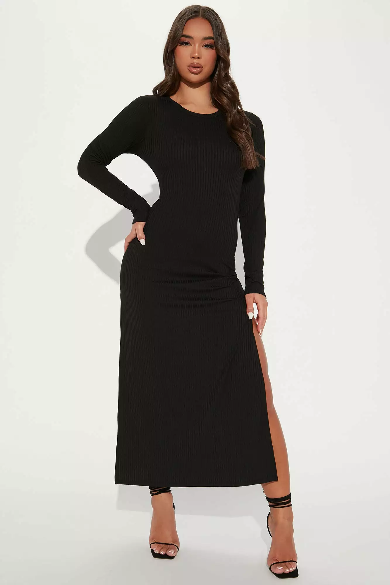 Fashion Nova Deena Ribbed Maxi Dress - Black 3 Fashion Nova Deena Ribbed Maxi Dress - Black