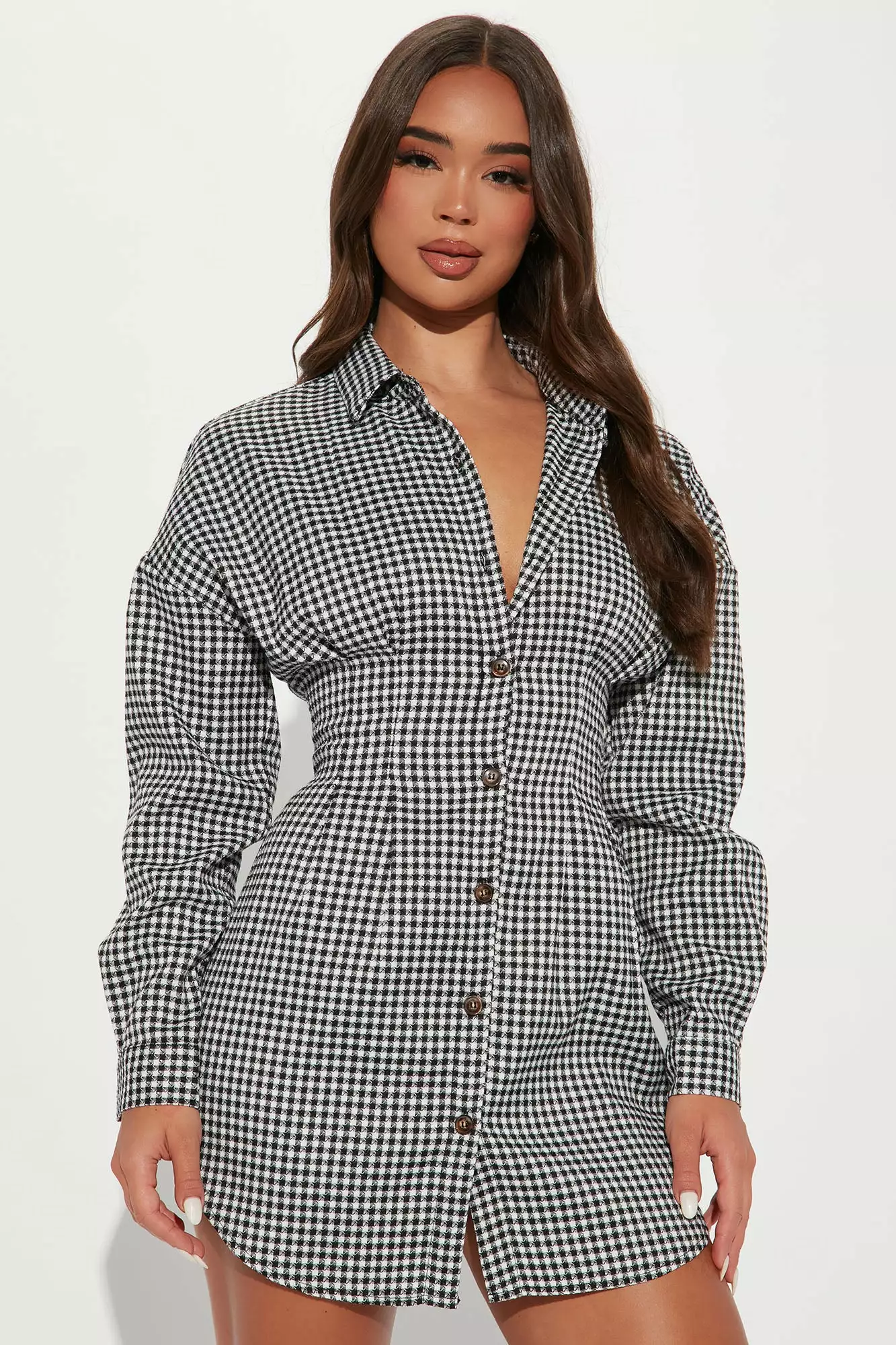Fashion Nova Central Park Shirt Dress - Black/White 3 Fashion Nova Central Park Shirt Dress - Black/White