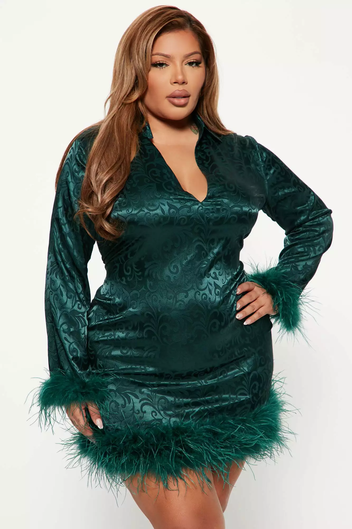 Fashion Nova Extra Affairs Satin Mini Dress - Hunter 6 Fashion Nova Extra Affairs Satin Mini Dress - Hunter - Image 4