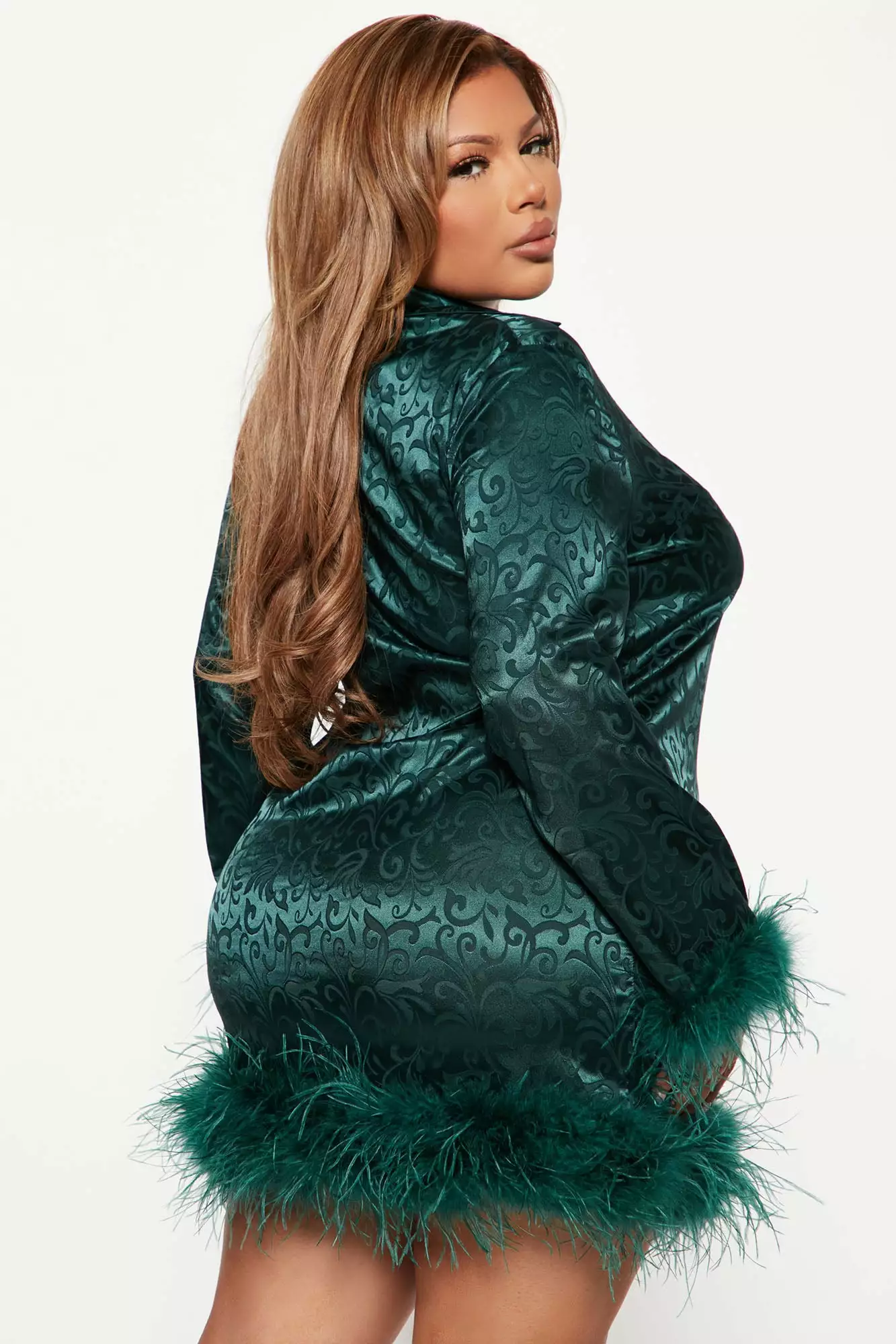 Fashion Nova Extra Affairs Satin Mini Dress - Hunter 8 Fashion Nova Extra Affairs Satin Mini Dress - Hunter - Image 6