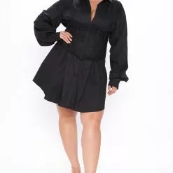 Fashion Nova Happy Hour Corset Shirt Dress - Black 16 Fashion Nova Happy Hour Corset Shirt Dress - Black -Fashion Nova Dresses Shop 08 24 20Studio3 AP SA 14 11 59 49 CL045 Black 0192 PLUS KL
