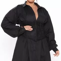Fashion Nova Happy Hour Corset Shirt Dress - Black 14 Fashion Nova Happy Hour Corset Shirt Dress - Black -Fashion Nova Dresses Shop 08 24 20Studio3 AP SA 14 12 02 49 CL045 Black 0195 PLUS KL